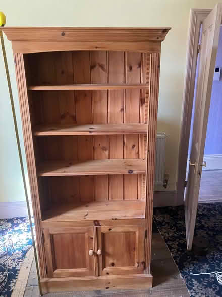 Photo of free Pine cabinet/bookshelf with cupboard under. (Nether Edge S7) #1