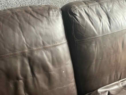 Photo of free Brown leather suite (Bury BL9) #4