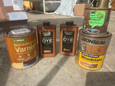 Photo of free Various used wood stains + varnish (OX44 nuneham) #1