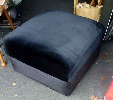 Photo of free Black velvet storage stool (Fearnhead WA2) #1