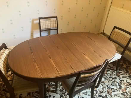 Photo of free Extending dining table and matching chairs. 60s/70s retro (Nether Edge S7) #1