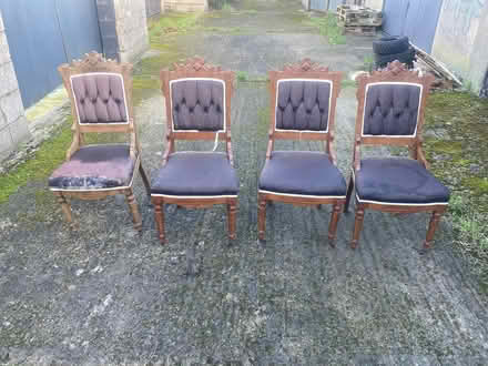 Photo of free Antique Chairs x 4 - 1 damaged (Perrystown Dublin 12) #2