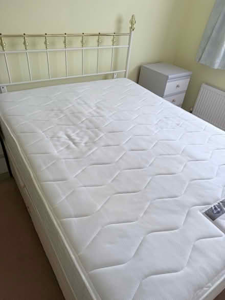 Photo of free King size bed with mattress, divan and headboard (Stone Cross BN24) #2