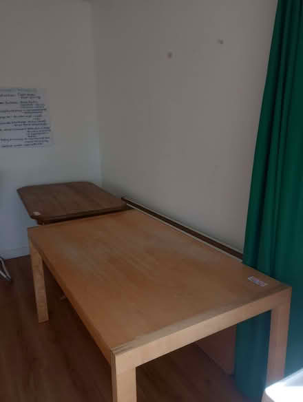 Photo of free Wooden table...wheels at one end (Wisewood S6) #1