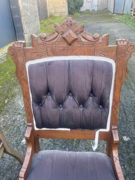 Photo of free Antique Chairs x 4 - 1 damaged (Perrystown Dublin 12) #4
