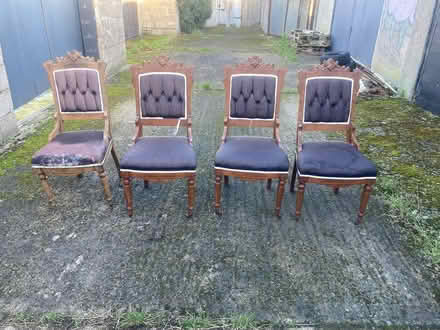 Photo of free Antique Chairs x 4 - 1 damaged (Perrystown Dublin 12) #1