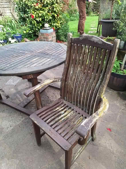 Photo of free Large teak garden table & 4 chairs (Hurst RG10) #3
