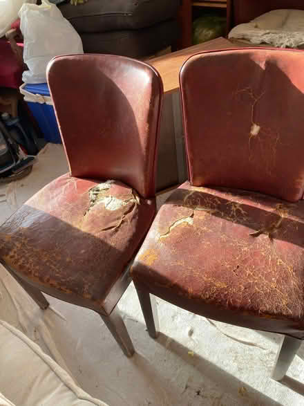 Photo of free Antique Red Leather Chairs for restoration (Quince's Corner CO5) #2