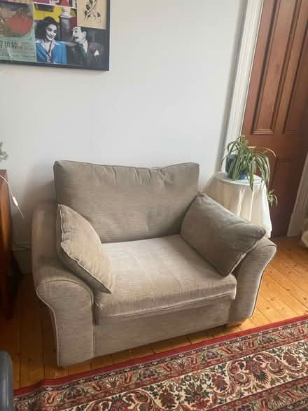 Photo of free Dark beige arm chair (Glasgow Woodlands G3) #1