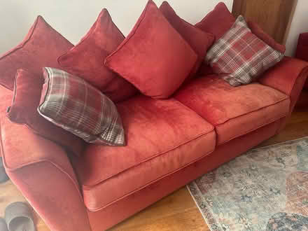 Photo of free 3 seater burgundy sofa (Shoreham by Sea BN435NF) #1