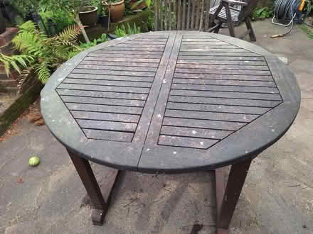 Photo of free Large teak garden table & 4 chairs (Hurst RG10) #2