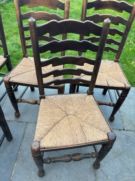 Photo of free 5 oak wicker dining room chairs (Worcester Park KT4) #2