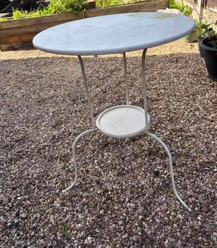 Photo of free Metal table. White (M23 Northern Moor) #1