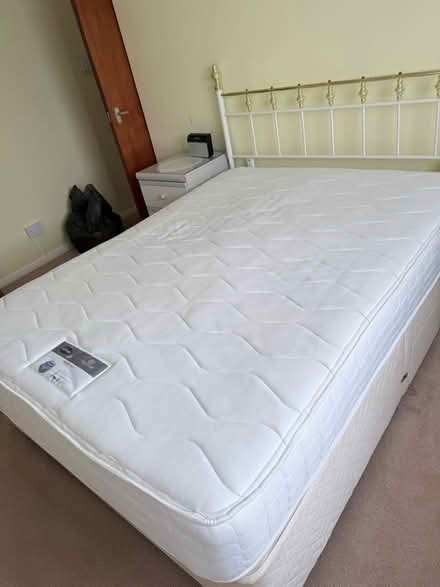 Photo of free King size bed with mattress, divan and headboard (Stone Cross BN24) #1