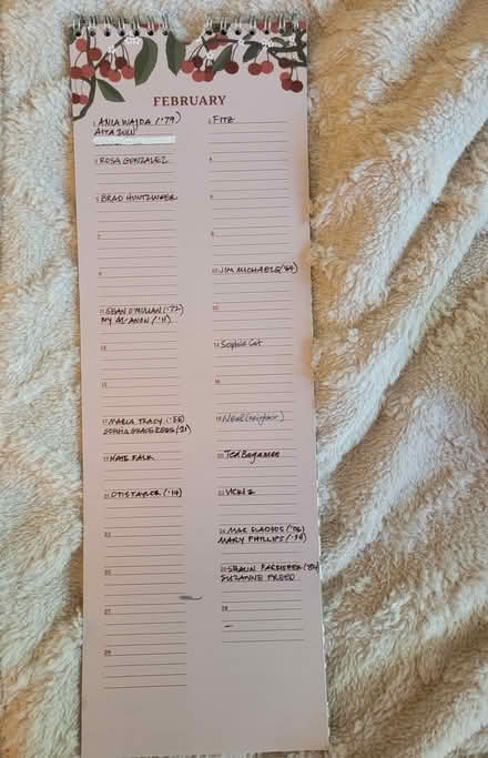 Photo of free Perpetual (birthday) calendar (North Oakland) #2