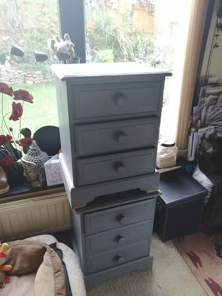 Photo of free 2no Three Draw bedside cupboard (MK14 Great Linford) #1