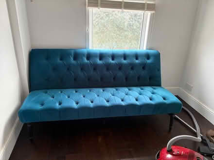 Photo of free Made.com teal velvet sofa bed (Catford South SE6) #1