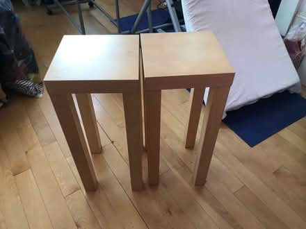 Photo of free 2 small tall side tables (Shepherds Bush) #1