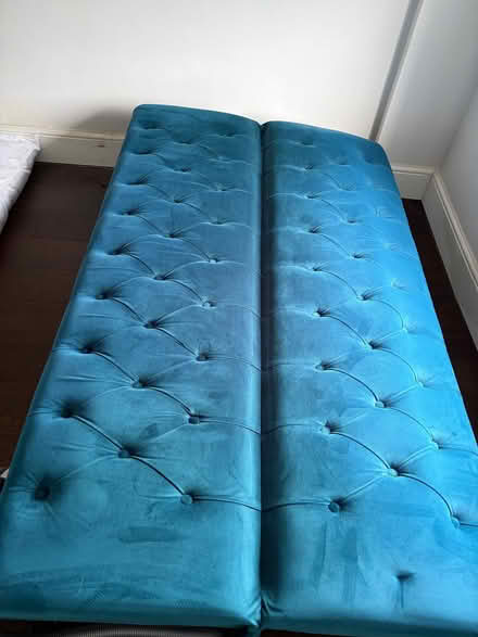 Photo of free Made.com teal velvet sofa bed (Catford South SE6) #3