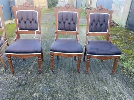 Photo of free Antique Chairs x 4 - 1 damaged (Perrystown Dublin 12) #3