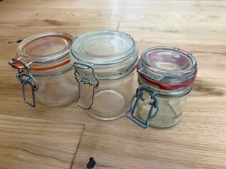 Photo of free Small glass jars with clamp lids (RG31 6RL) #1