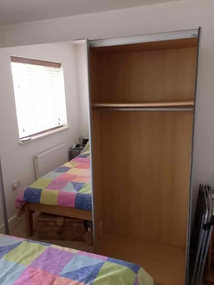 Photo of free Mirrored double wardrobe, bedsideT (Nn7 1ny) #1