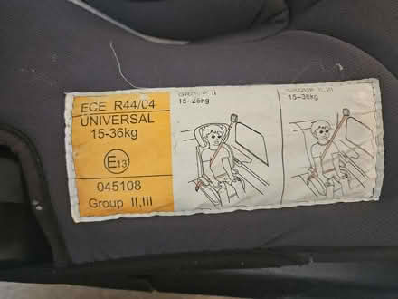 Photo of free Kids Car Seat (15-36kg). Originally From Halfords (Bonsall DE4) #3