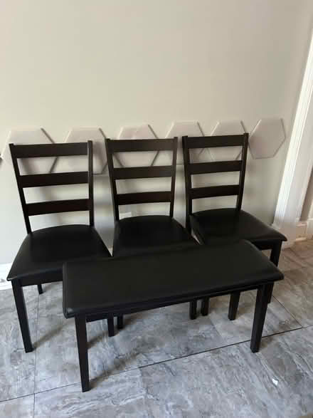 Photo of free 3 dining chairs and a bench (Congress Heights, SE DC) #2