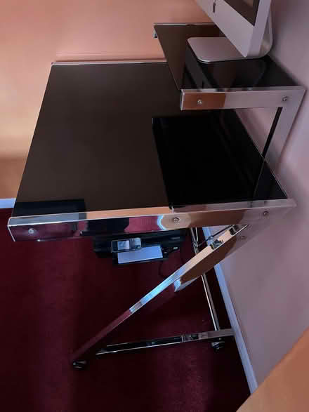 Photo of free Glass and metal frame computer desk (Burghclere Down SP10) #3