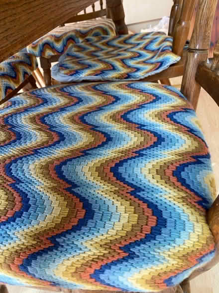 Photo of free Wooden table, 6chairs +foot stool (Peterborough Broadway PE1) #3