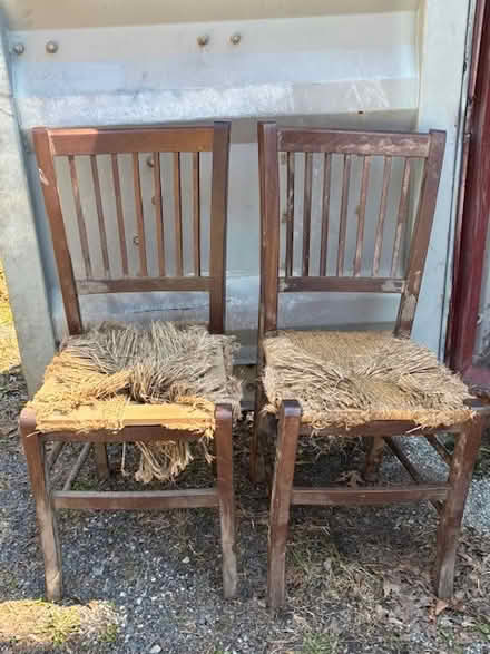 Photo of free sturdy wood chairs need rush caning (Garfield, NJ) #1