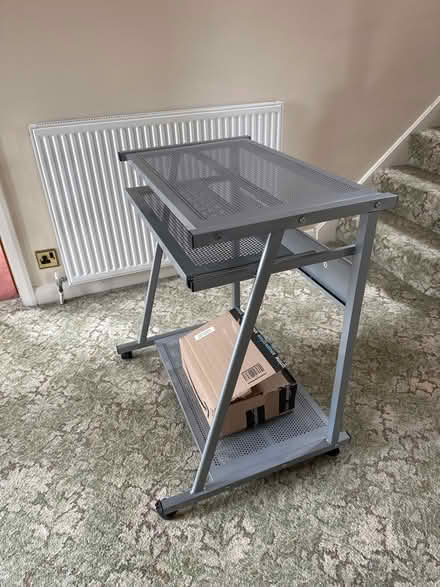 Photo of free Metal computer desk on wheels (Bromham) #2