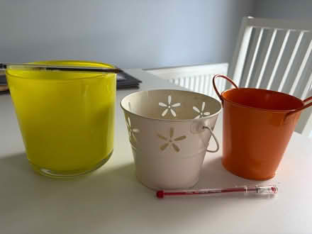 Photo of free 3 plant pot holders, 2 smaller ones (Longbarn WA2) #1