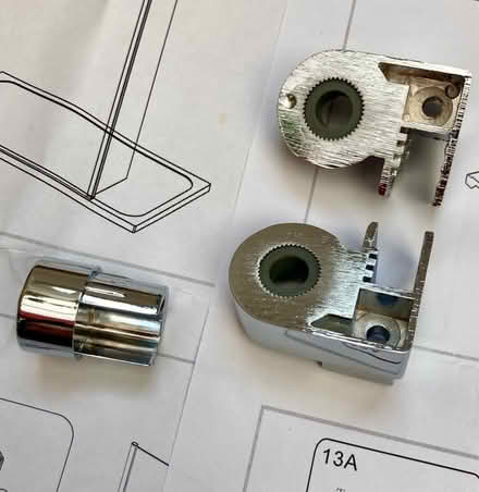 Photo of free Merlyn Shower Flipper Swivel Panel Fittings - 3 Pieces Only (Bilton CV22) #2