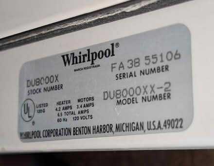 Photo of free Whirlpool dishwasher works fine (Greenbrae) #3