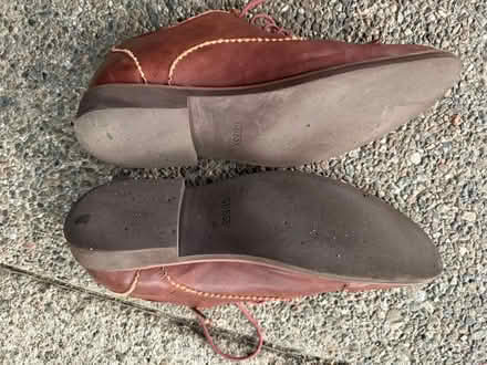 Photo of free Brown leather-vinyl shoes, size 12 (1075 Valencia Avenue) #4