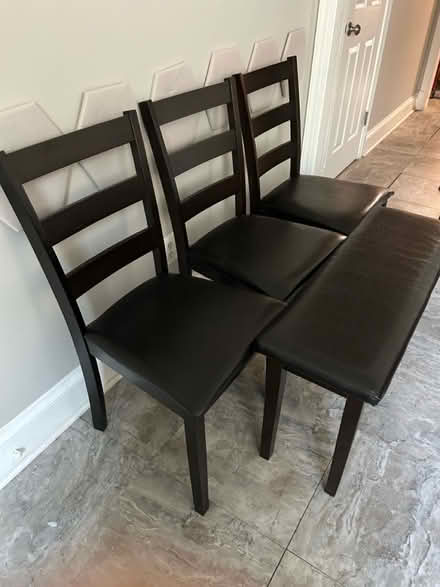 Photo of free 3 dining chairs and a bench (Congress Heights, SE DC) #1