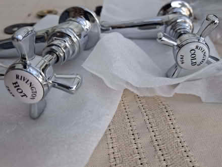 Photo of free Pair of traditional basin taps & waste fittings, unused (Haslingfield CB23) #3