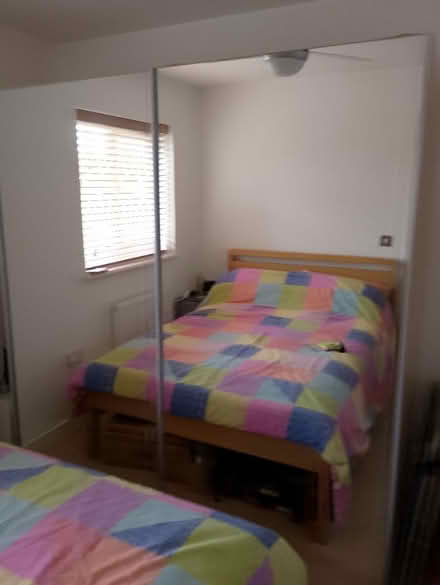 Photo of free Mirrored double wardrobe, bedsideT (Nn7 1ny) #2