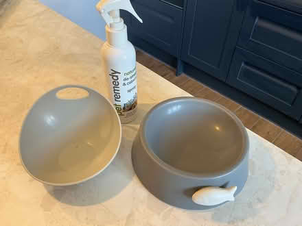 Photo of free Cat bowls & calming spray (Stroud) #1
