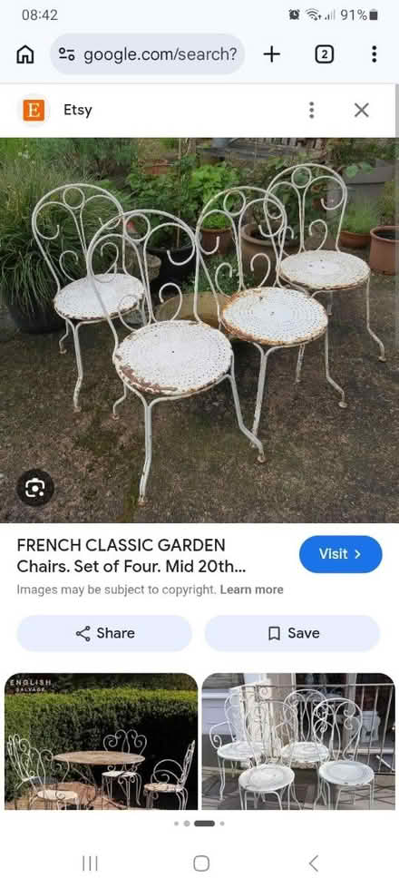 Photo of Metal garden chairs (Marshside PR9) #1
