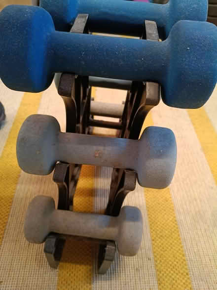 Photo of free hand weights dumbells set and stand (Westminster Drive PO21) #4