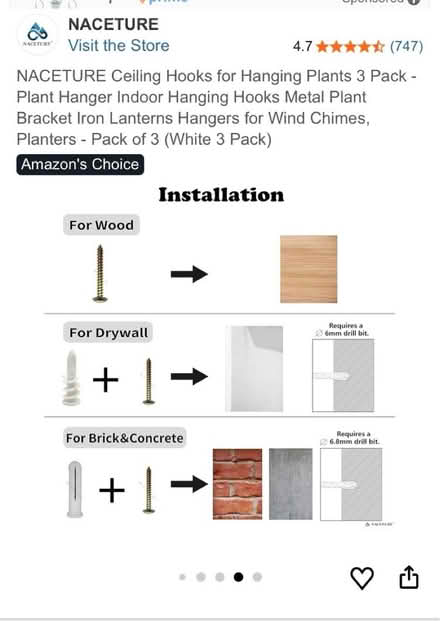 Photo of free 2 x ceiling hooks with screws (Waddon) #2