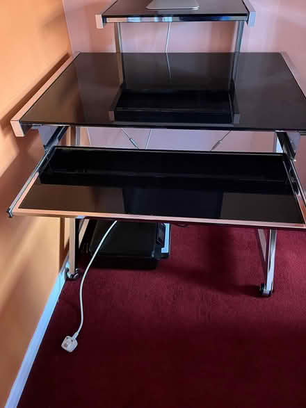 Photo of free Glass and metal frame computer desk (Burghclere Down SP10) #2