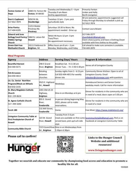 Photo of free food assistance look at list (Howell, MI) #2