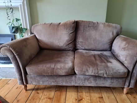 Photo of free Two seater Next brown sofa (Glasgow G42) #1