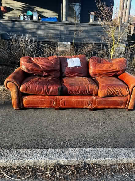 Photo of free Leather couch (Ruby Ave Marblehead) #1