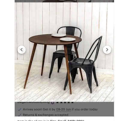 Photo of free Never Used - 100% Wood Table for 2 (South Kensington SW7) #3