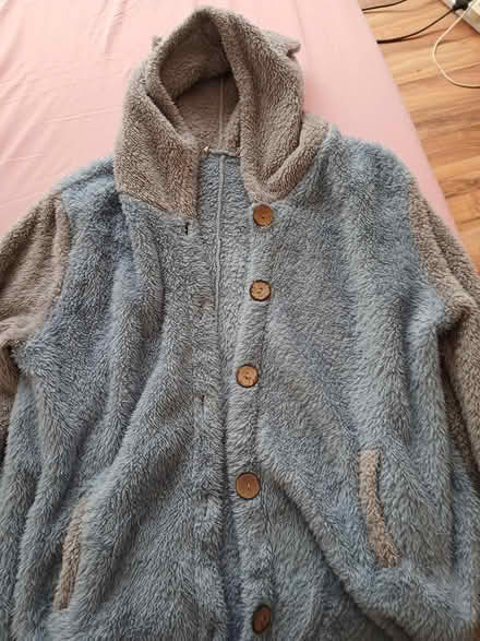 Photo of free Fluffy jumper, blue and grey (Near Dollis Hill Station) #1