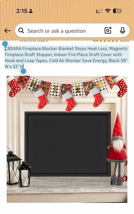 Photo of free Fireplace Blocker New unopened (Central Fremont) #1